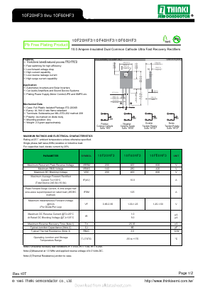 10F60HF3 Datasheet PDF Thinki Semiconductor Co., Ltd.