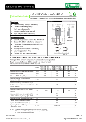 10F40HF3_ Datasheet PDF Thinki Semiconductor Co., Ltd.