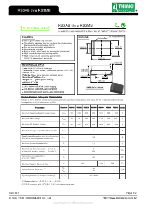 RS3MB Datasheet PDF Thinki Semiconductor Co., Ltd.