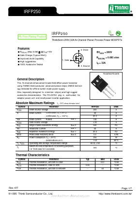 IRFP250 Datasheet PDF Thinki Semiconductor Co., Ltd.