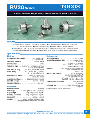 RV20YL10SC105K Datasheet PDF TOCOSAMERICA, INC.