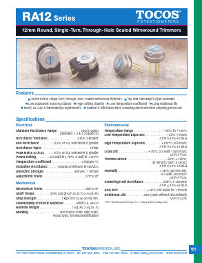 RA12P Datasheet PDF TOCOSAMERICA, INC.