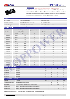 TP2S Datasheet PDF Toppower Electronic Technology Limited