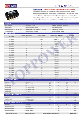 TPTA Datasheet PDF Toppower Electronic Technology Limited