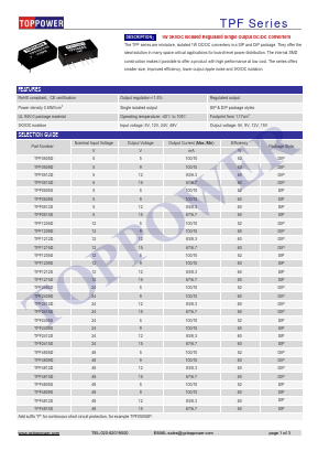 TPF0509D Datasheet PDF Toppower Electronic Technology Limited