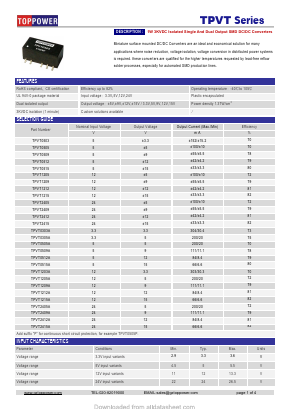 TPVT2412A Datasheet PDF Toppower Electronic Technology Limited