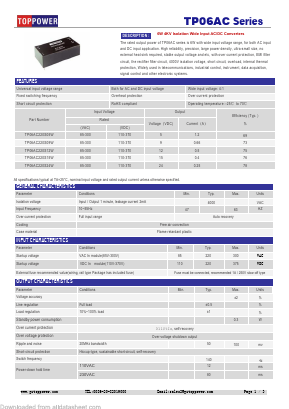 TP06AC Datasheet PDF Toppower Electronic Technology Limited