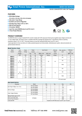 MIW4131 Datasheet PDF Total Power International