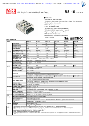 RS-15-24 Datasheet PDF Total Power International