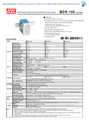 MDR-100 Datasheet PDF Total Power International