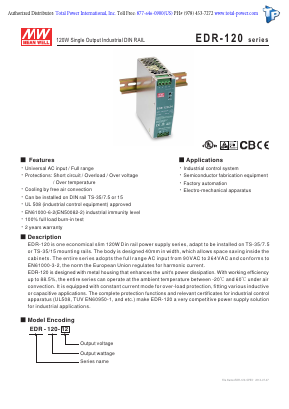 EDR-120 Datasheet PDF Total Power International