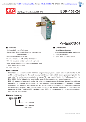 EDR-150-24 Datasheet PDF Total Power International