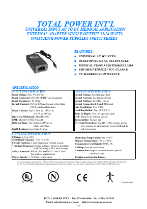 TPES22 Datasheet PDF Total Power International