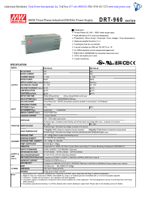 DRT-960-48 Datasheet PDF Total Power International