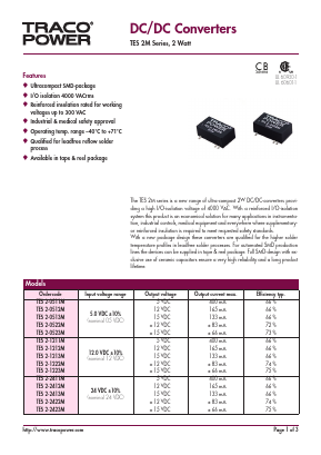 TES2-2412M Datasheet PDF TRACO Electronic AG