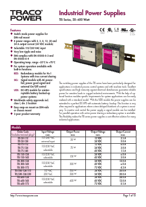 TIS150-148 Datasheet PDF TRACO Electronic AG