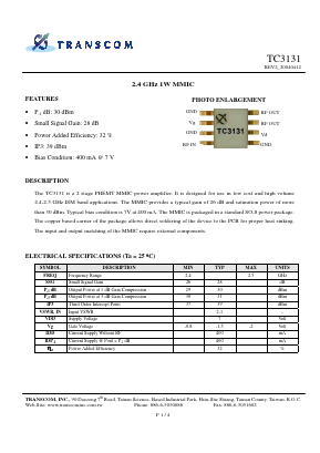 TC3131 Datasheet PDF Transcom, Inc.