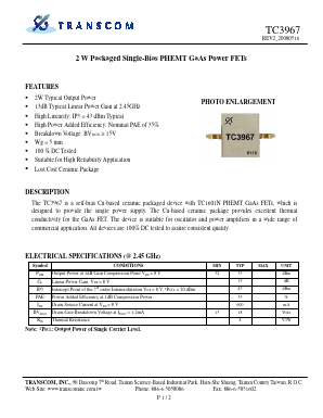 TC3967 Datasheet PDF Transcom, Inc.