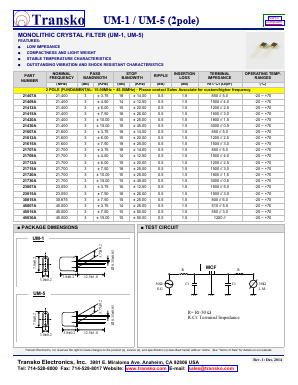 21612A Datasheet PDF Transko Electronics, Inc.