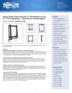 DWFPSC4570M Datasheet PDF Tripp Lite. All Rights Reserved