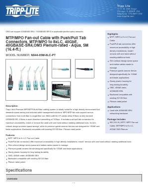 N84405M8LCPT Datasheet PDF Tripp Lite. All Rights Reserved
