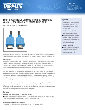 P568-010-BL Datasheet PDF Tripp Lite. All Rights Reserved