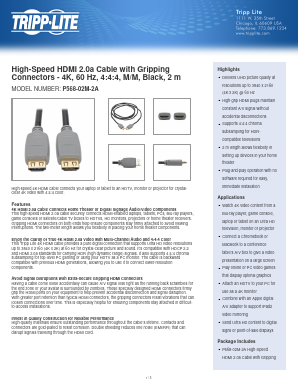 P568-02M-2A Datasheet PDF Tripp Lite. All Rights Reserved