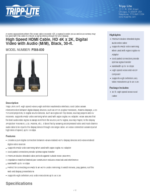 P568-030 Datasheet PDF Tripp Lite. All Rights Reserved