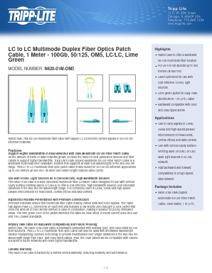 N820-01M-OM5 Datasheet PDF Tripp Lite. All Rights Reserved