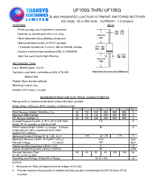 UF100G Datasheet PDF Transys Electronics Limited