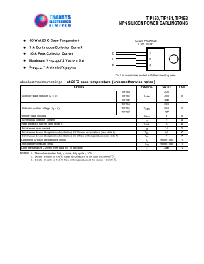 TIP150 Datasheet PDF Transys Electronics Limited