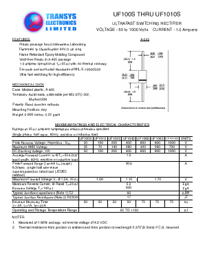 UF100S Datasheet PDF Transys Electronics Limited