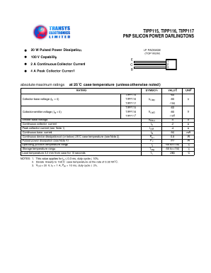 TIPP116 Datasheet PDF Transys Electronics Limited