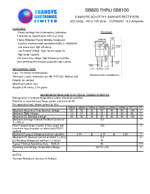 SB840 Datasheet PDF Transys Electronics Limited