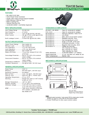 TSA130 Datasheet PDF Tumbler Technologies + TRUMPower