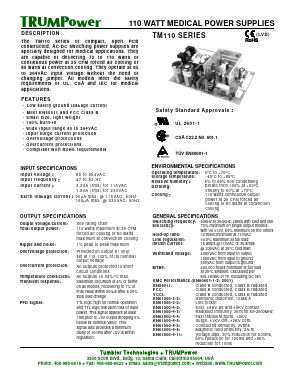 TM110-Q46 Datasheet PDF Tumbler Technologies   TRUMPower