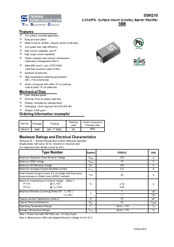 SSH210 Datasheet PDF TSC Corporation