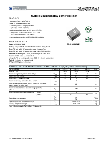 SSL22 Datasheet PDF TSC Corporation