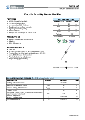 SK20H45 Datasheet PDF TSC Corporation
