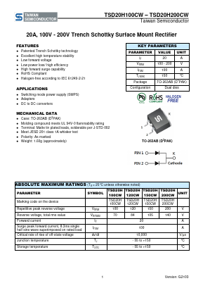 TSD20H200CW Datasheet PDF TSC Corporation