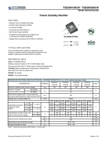 TSD20H120CW Datasheet PDF TSC Corporation