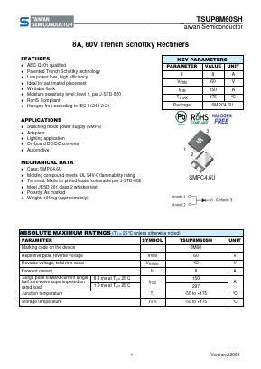 TSUP8M60SH Datasheet PDF TSC Corporation