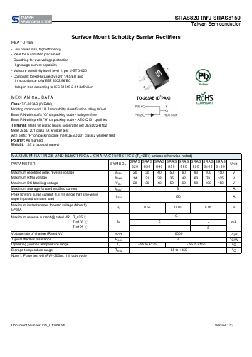 SRAS830 Datasheet PDF TSC Corporation