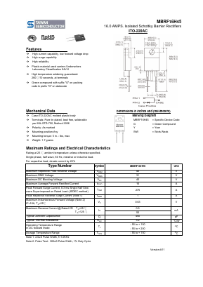 MBRF16H45 Datasheet PDF TSC Corporation