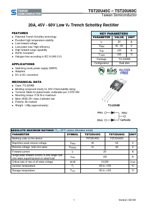 TST20U45C Datasheet PDF TSC Corporation