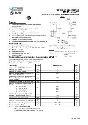 MBRS25H45CT Datasheet PDF TSC Corporation