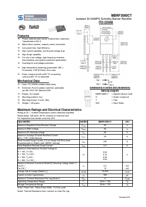 MBRF3080CT Datasheet PDF TSC Corporation