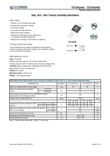 TST30U45C Datasheet PDF TSC Corporation