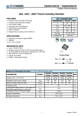 TSI20H100CW Datasheet PDF TSC Corporation