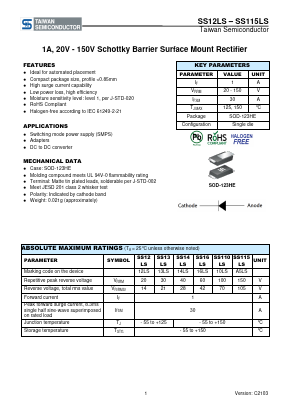 SS12LS Datasheet PDF TSC Corporation